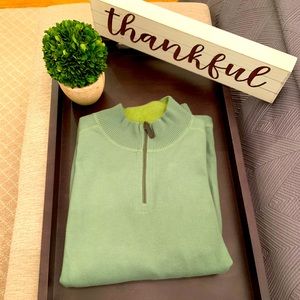 Joseph A. Bank Mock Neck Cotton 1/4 Zip Sweater